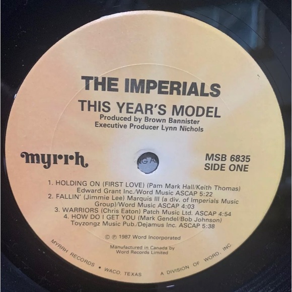 The Imperials This Year’s Model LP 1987 Myrrh Vinyl Record. Canadian LOOK! Rock - Picture 4 of 4